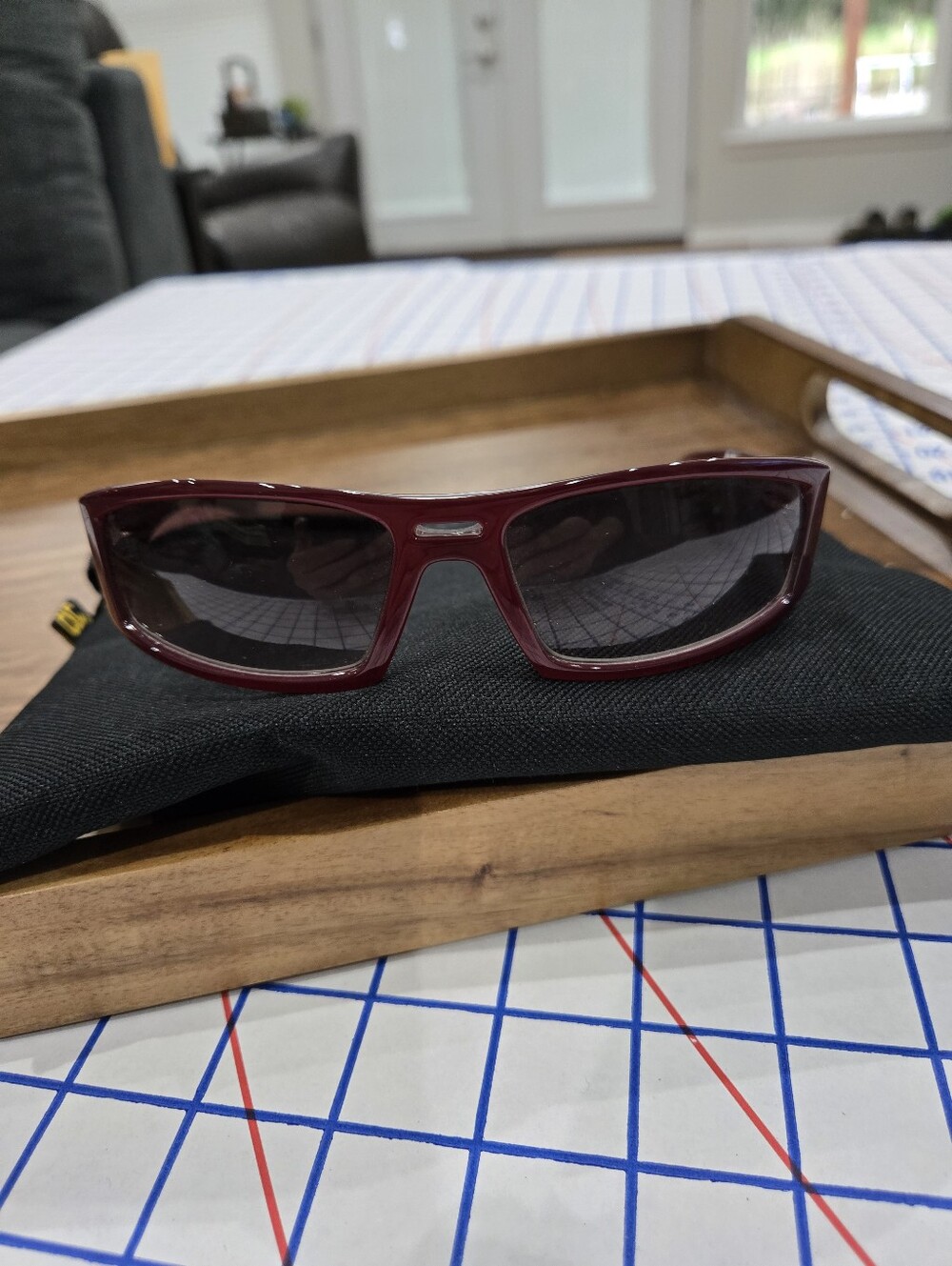 Men's Spy Burgundy Sunglass Temple Arm - Made in Italy